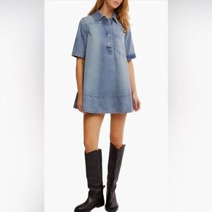 Free People Blue Denim Mini Dress